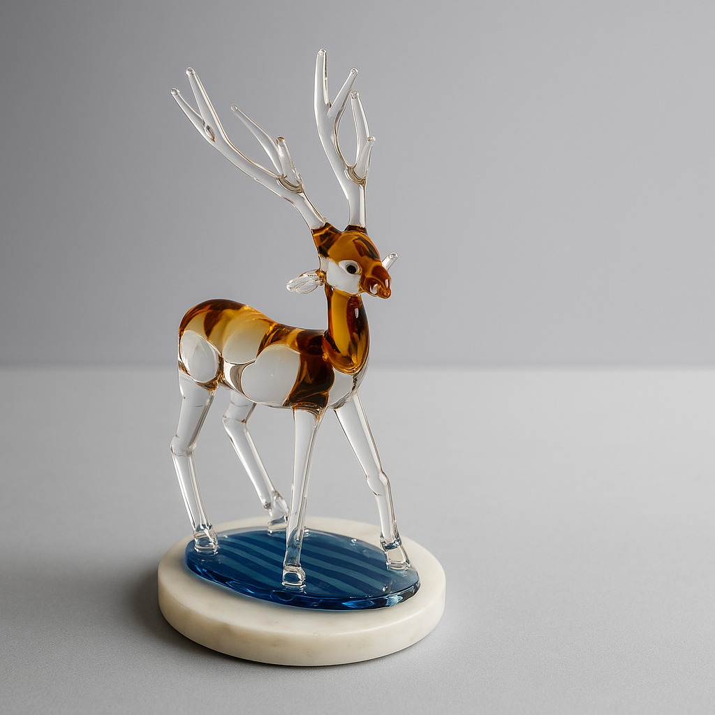 Amber Stag | Handcrafted Glass Deer