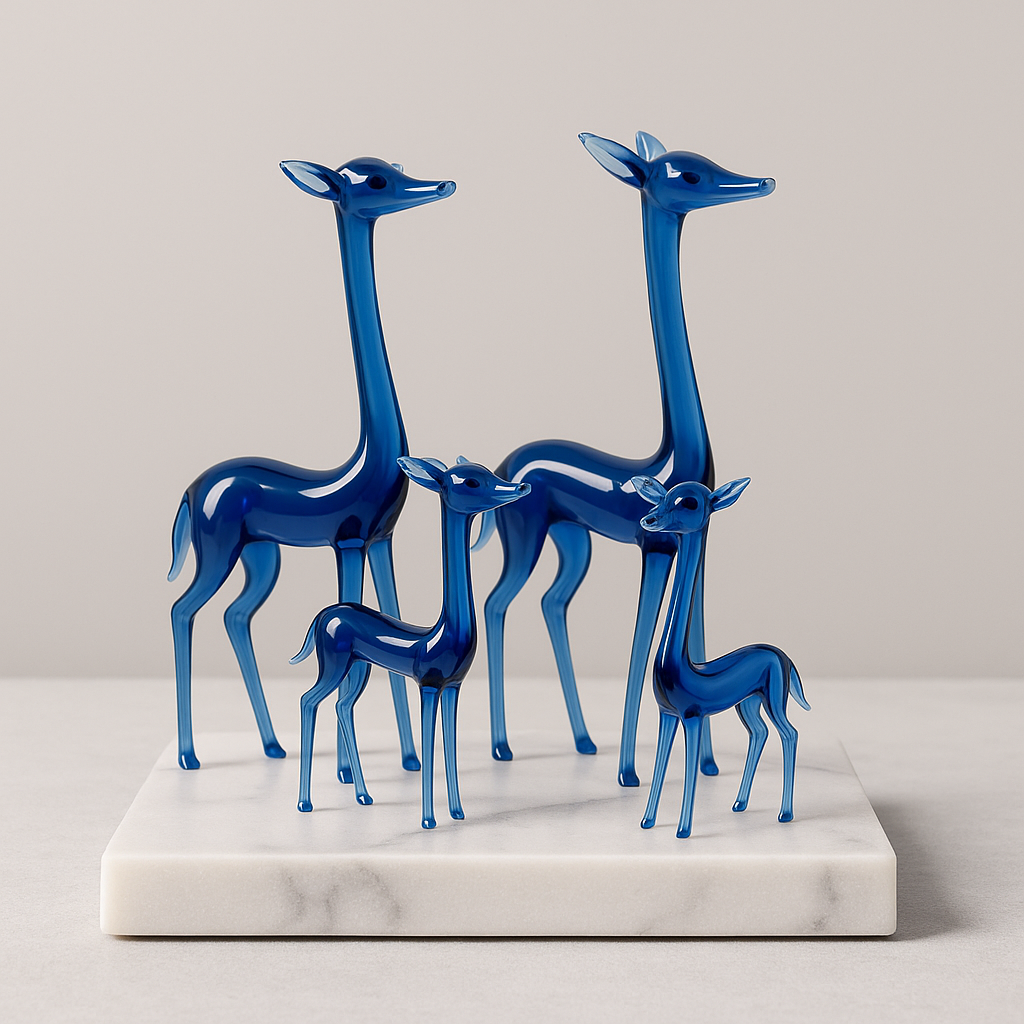 Sapphire Safari | Glass Giraffe Family