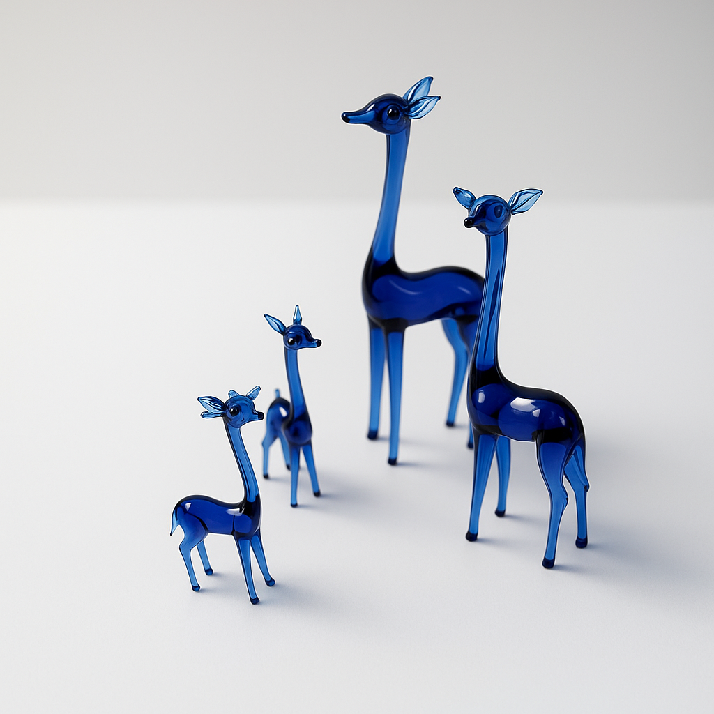 Sapphire Safari | Glass Giraffe Family
