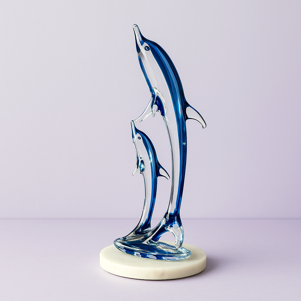 Ocean Whispers | Glass Dolphin Duo