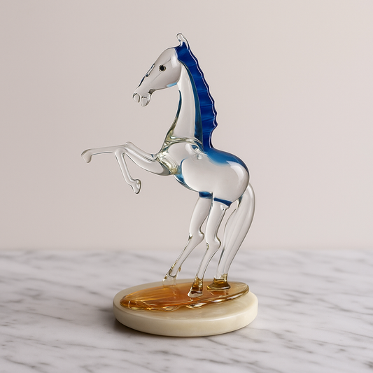 Blue Mane Stallion | Handcrafted Glass Horse