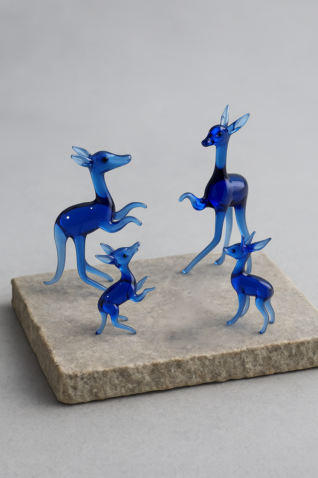 Outback Hues | Glass Kangaroo Family