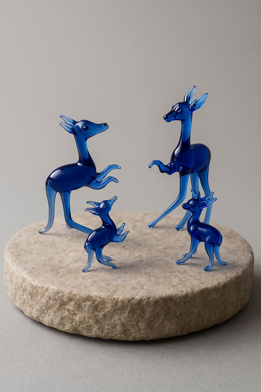 Outback Hues | Glass Kangaroo Family