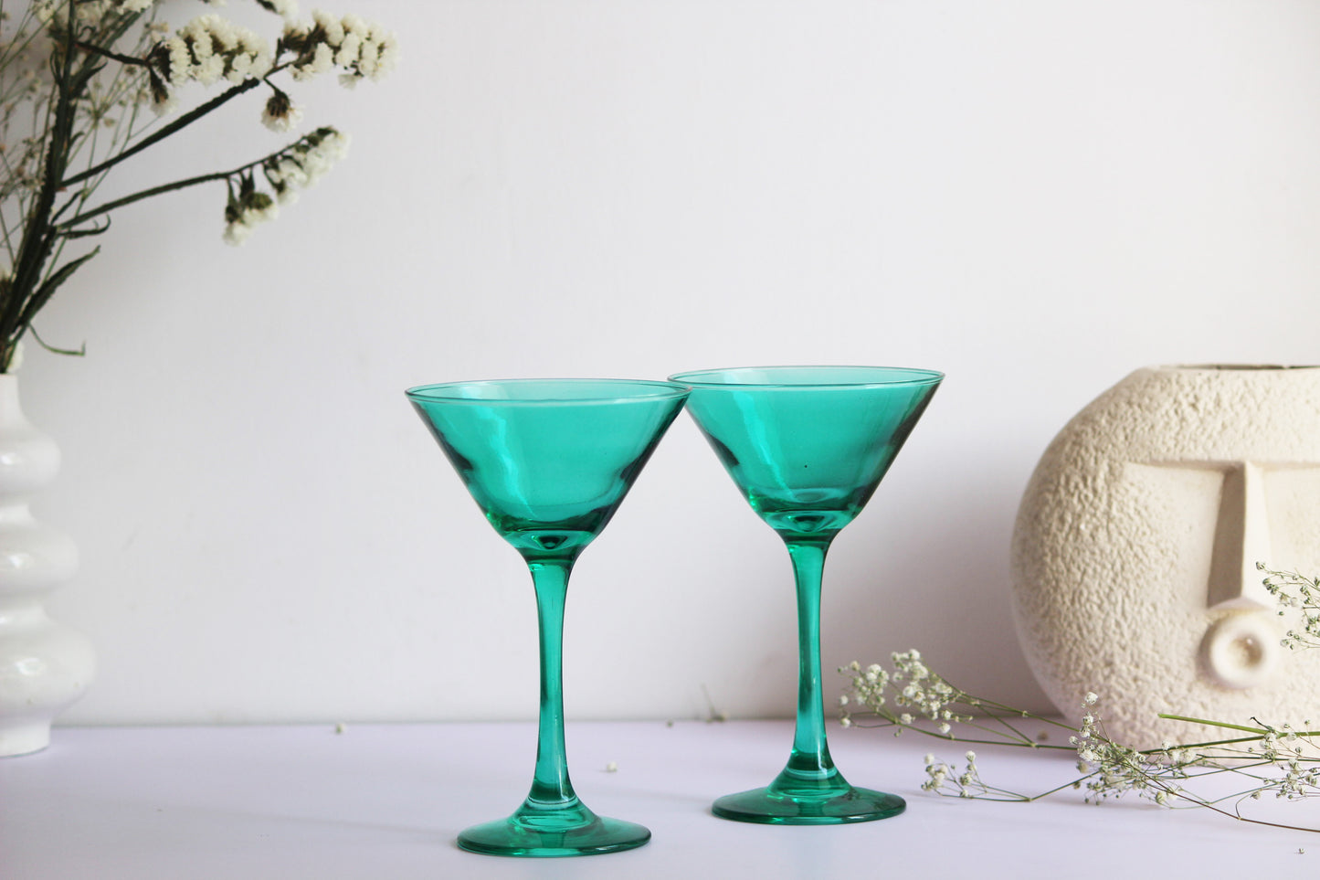 Emerald Green Martini Glass | Set of 2
