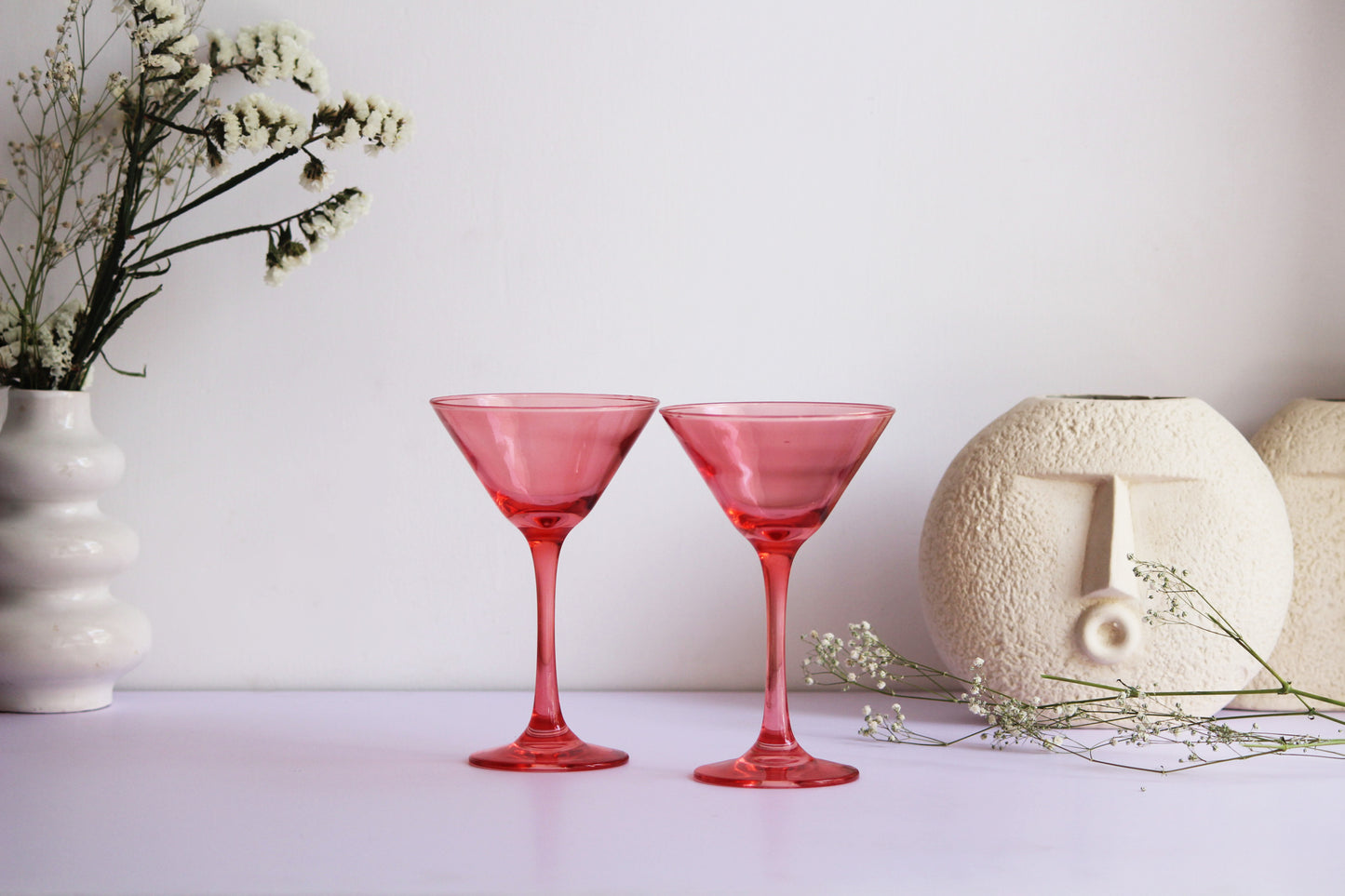 Pretty Peach Martini Glass | Set of 2