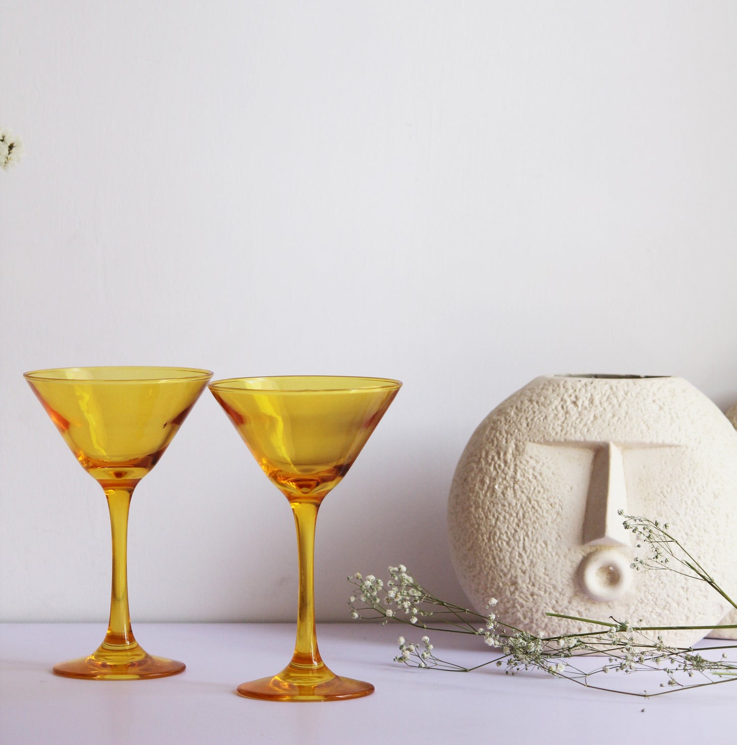 Golden Yellow Martini Glass | Set of 2