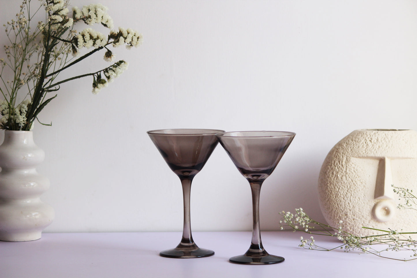 Smoke Grey Martini Glass | Set of 2
