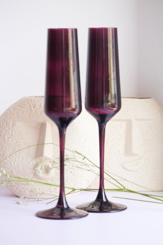 Wineyard Purple Flute Glass | Set of 2