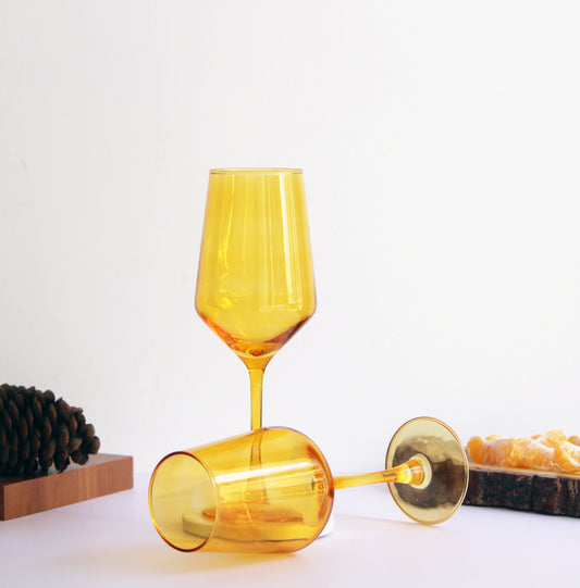 Golden Yellow Wine Glass | Set of 2