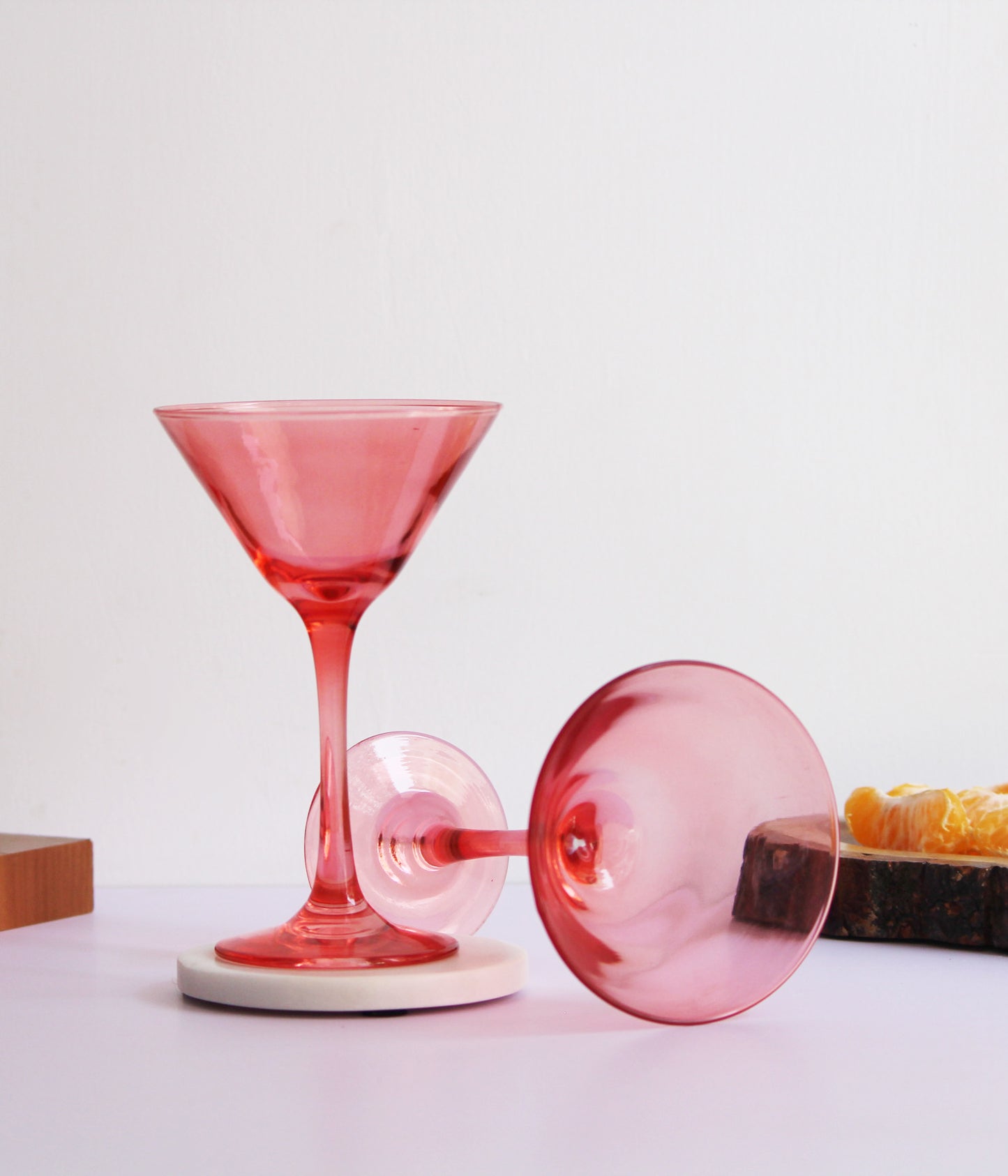 Pretty Peach Martini Glass | Set of 2