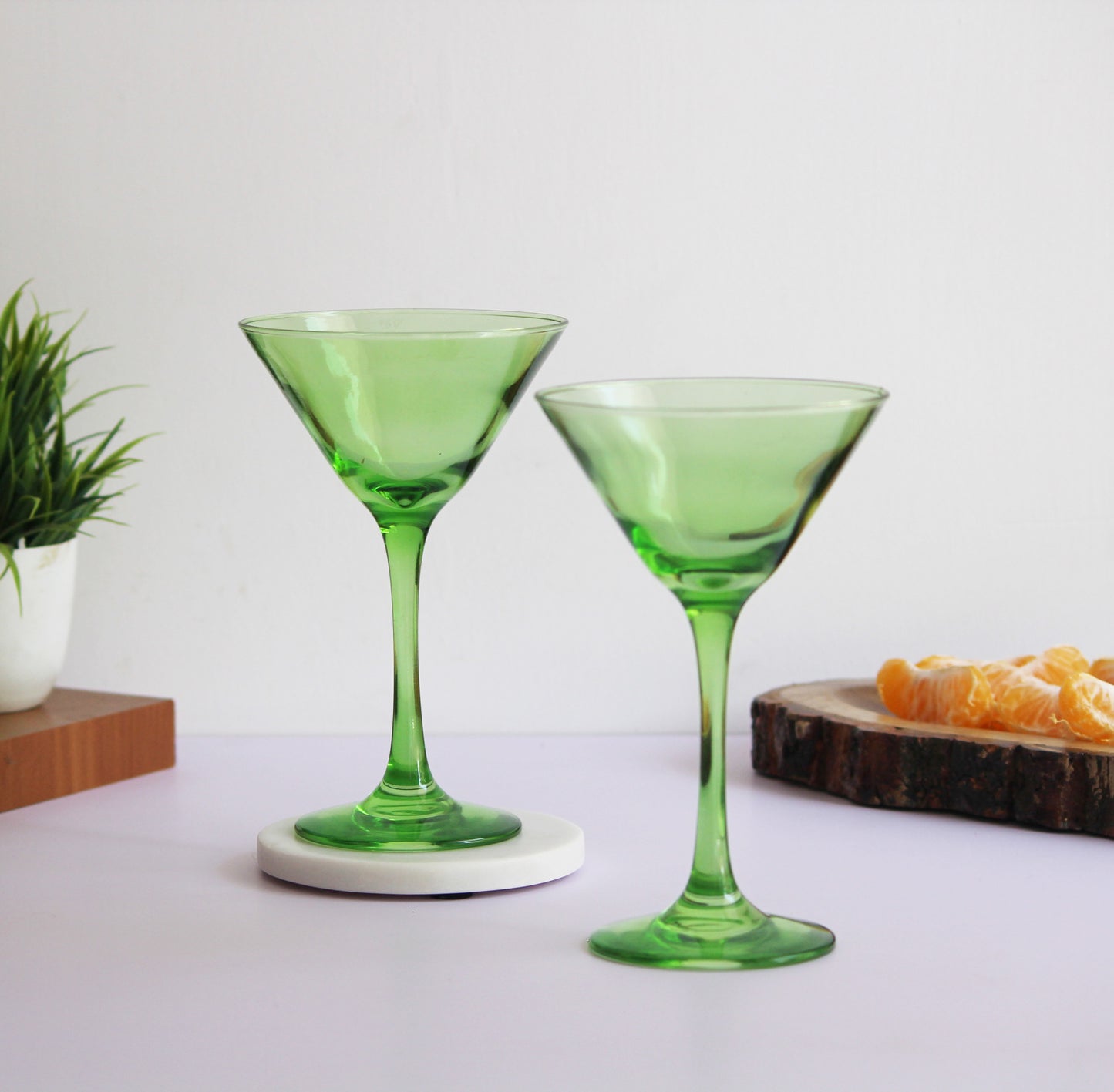 Lime Green Martini Glass | Set of 2