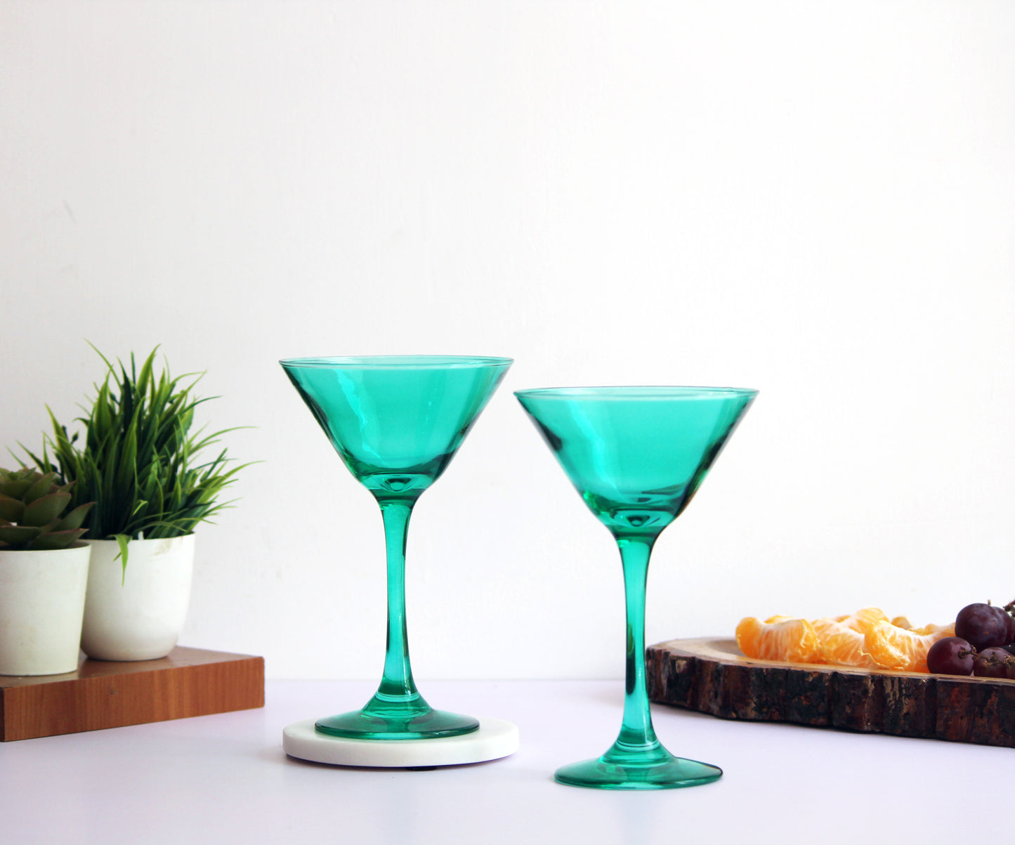 Emerald Green Martini Glass | Set of 2