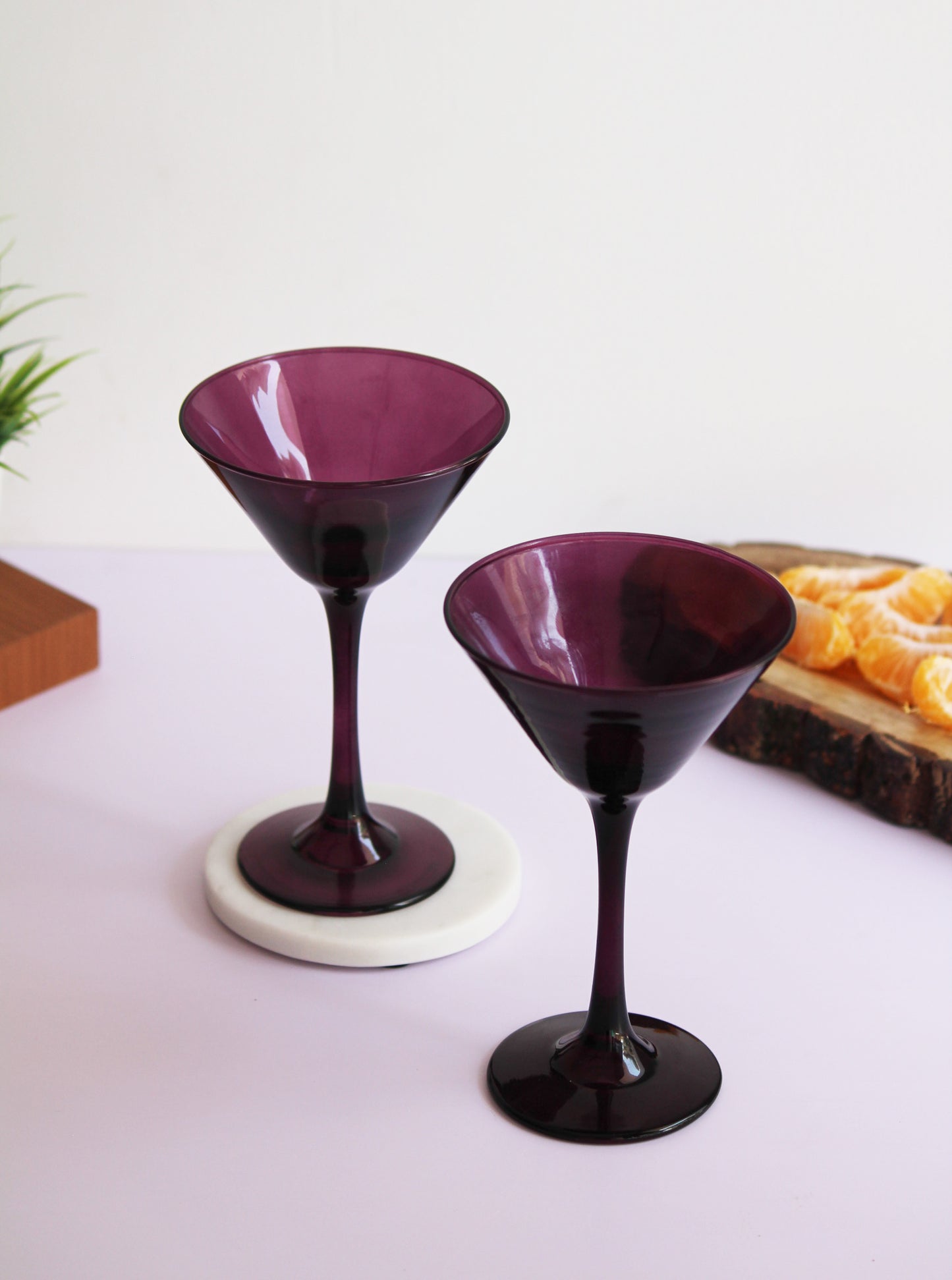 Wineyard Purple Martini Glass | Set of 2