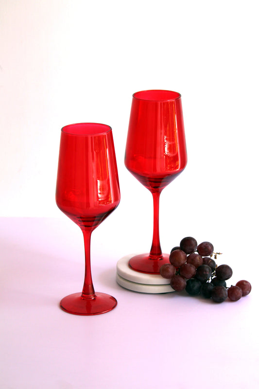 Ruby Red Wine Glass | Set of 2