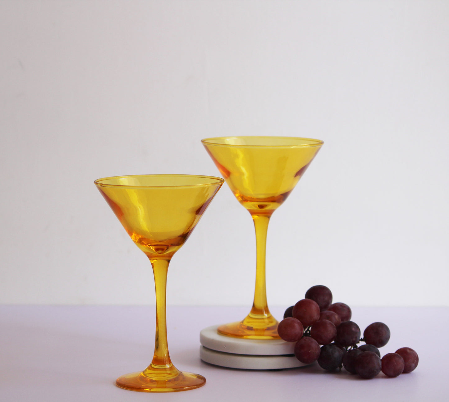 Golden Yellow Martini Glass | Set of 2