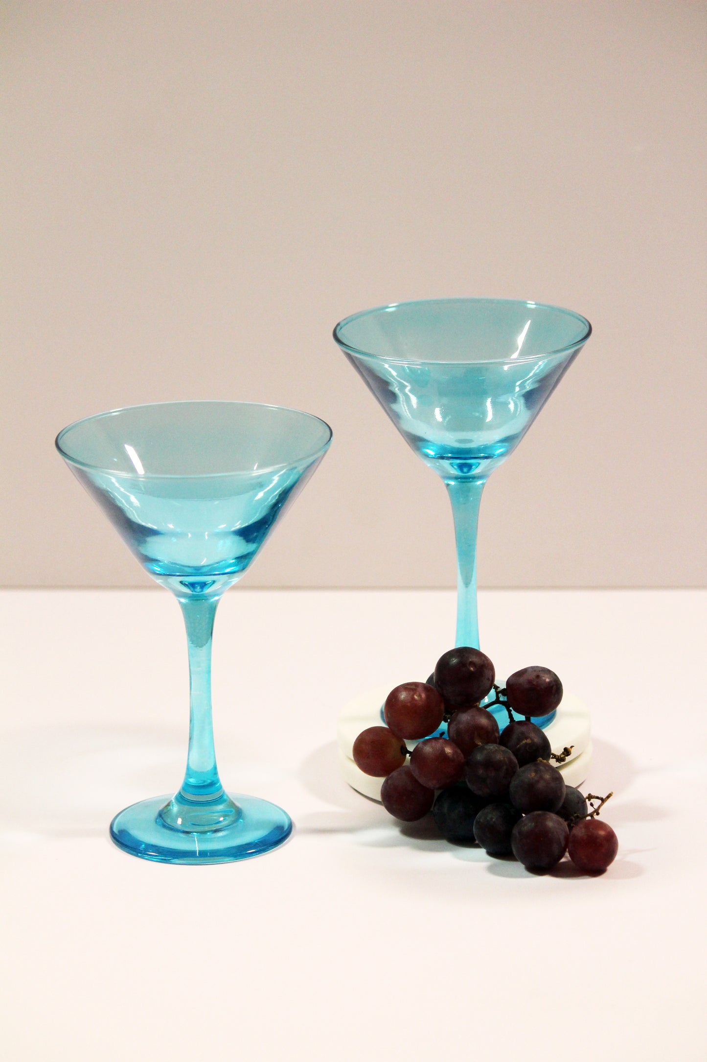 Clear Blue Martini Glass | Set of 2