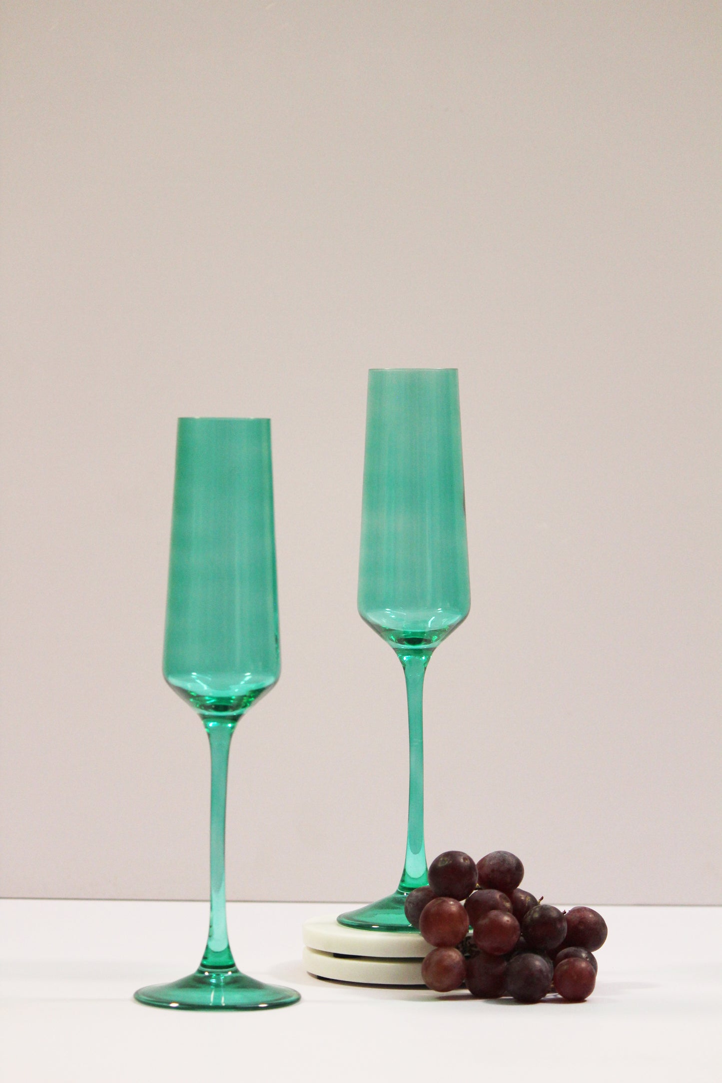 Emerald Green Flute Glass | Set of 2