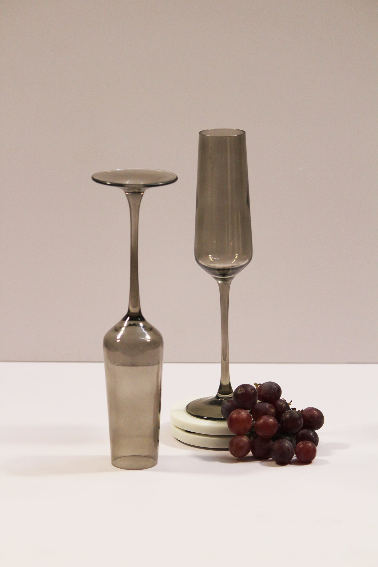 Smoke Grey Flute Glass | Set of 2