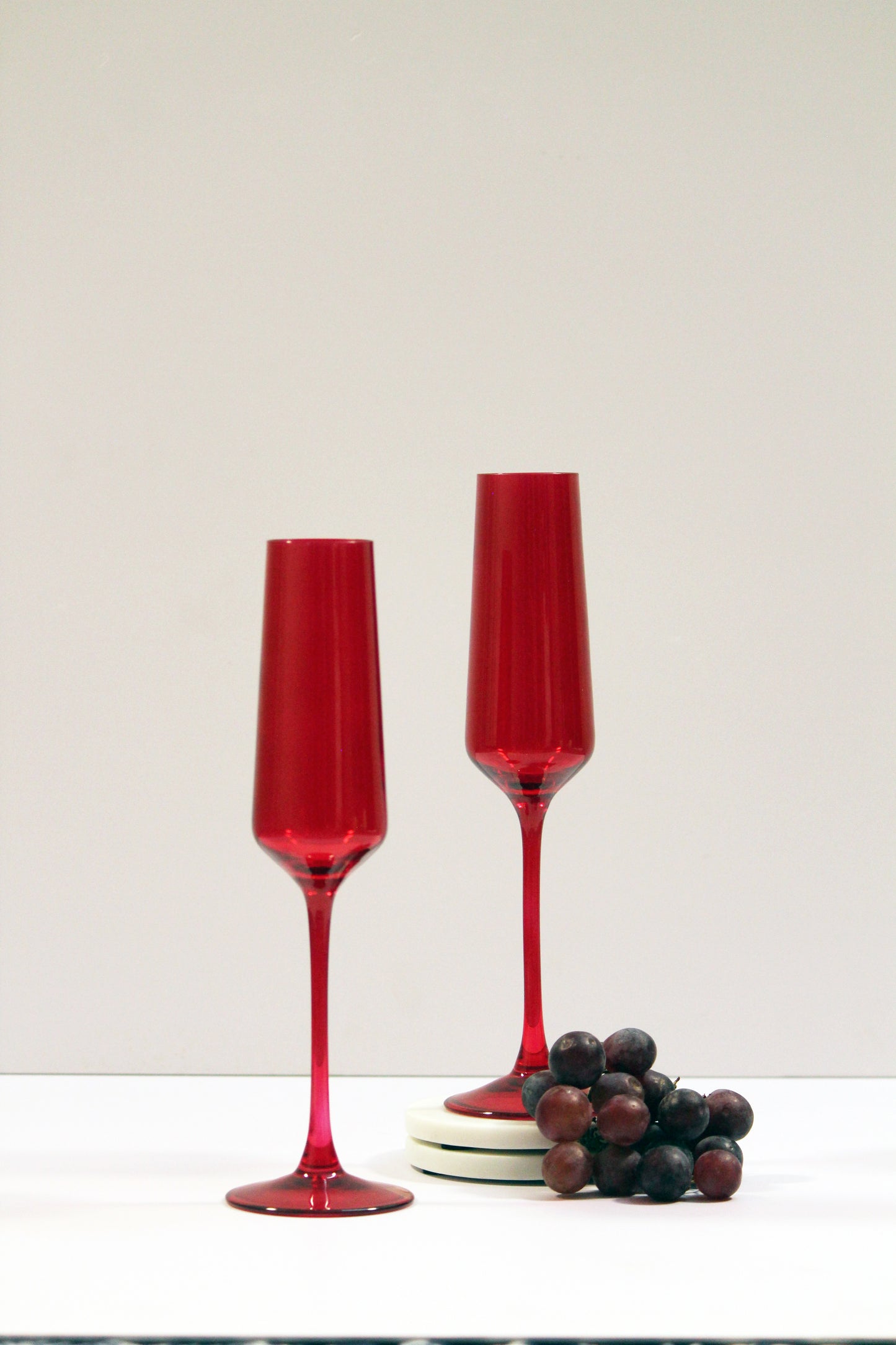 Ruby Red Flute Glass | Set of 2