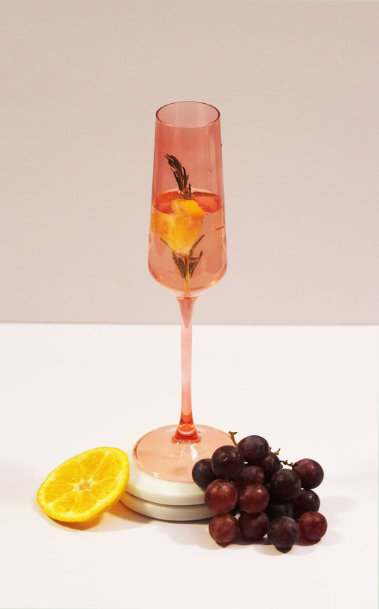 Pretty Peach Flute Glass | Set of 2