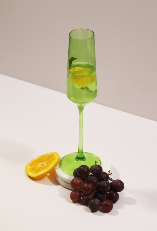 Lime Green Flute Glass | Set of 2