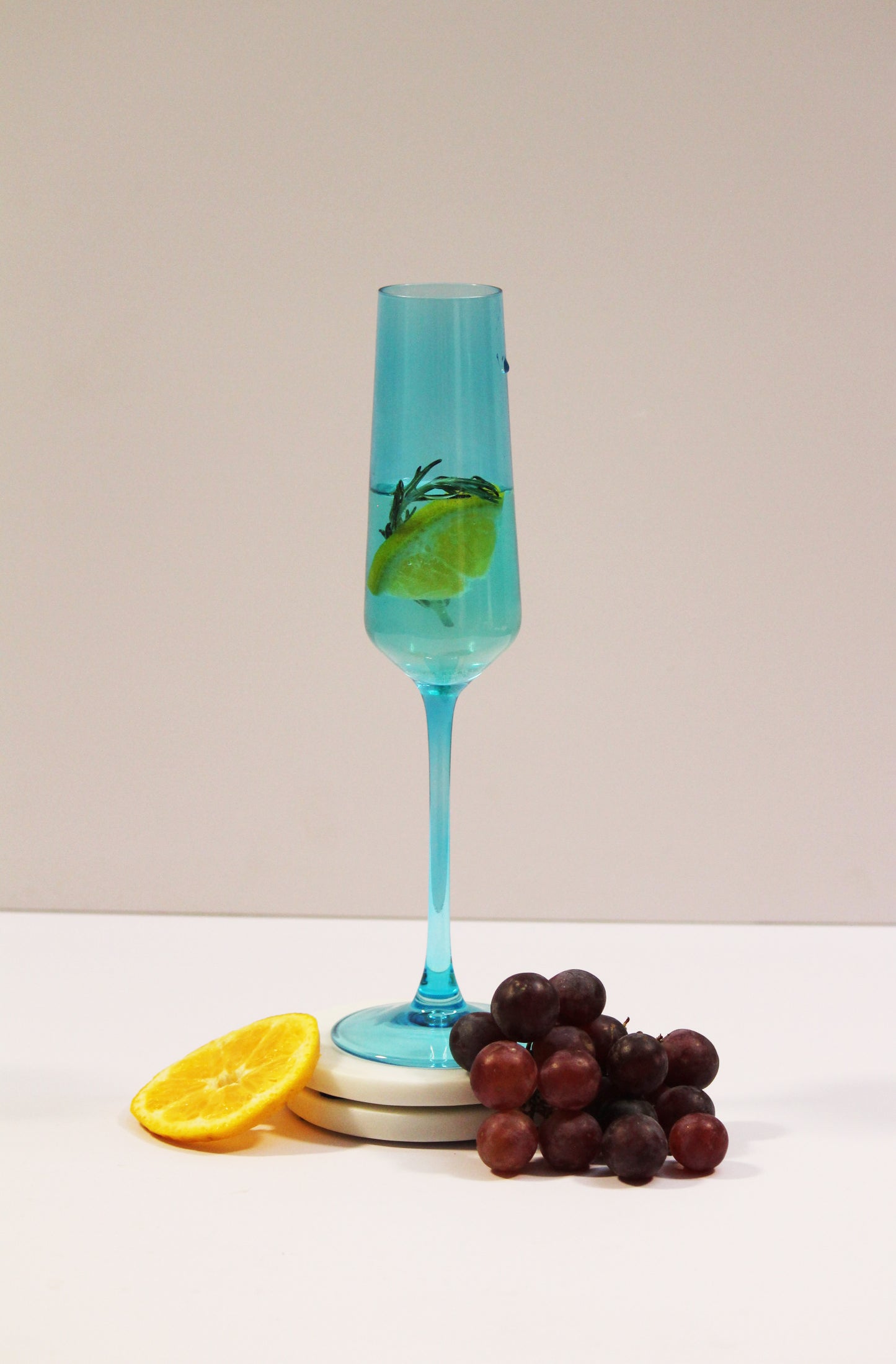 Clear Blue Flute Glass | Set of 2