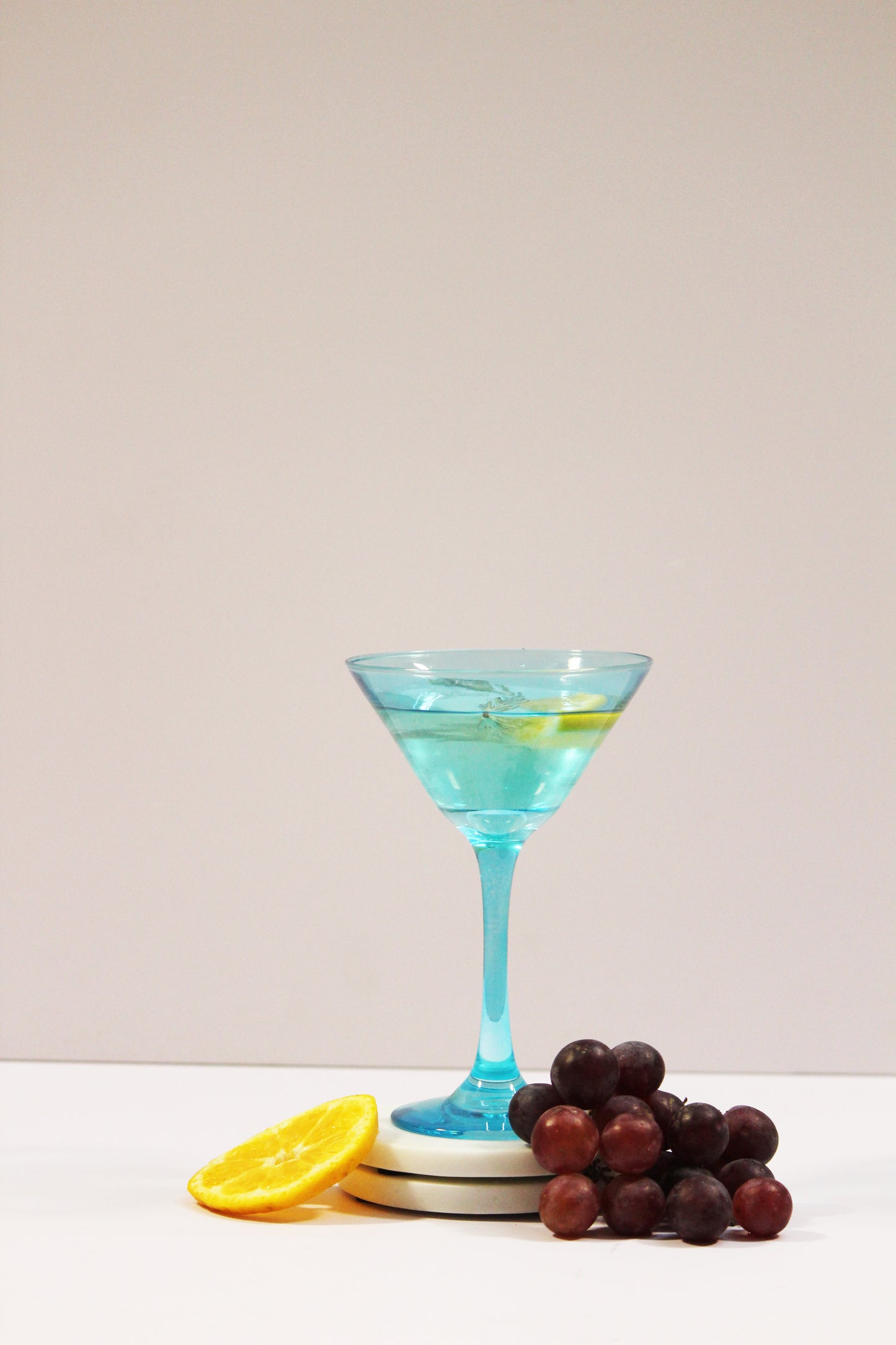Clear Blue Martini Glass | Set of 2