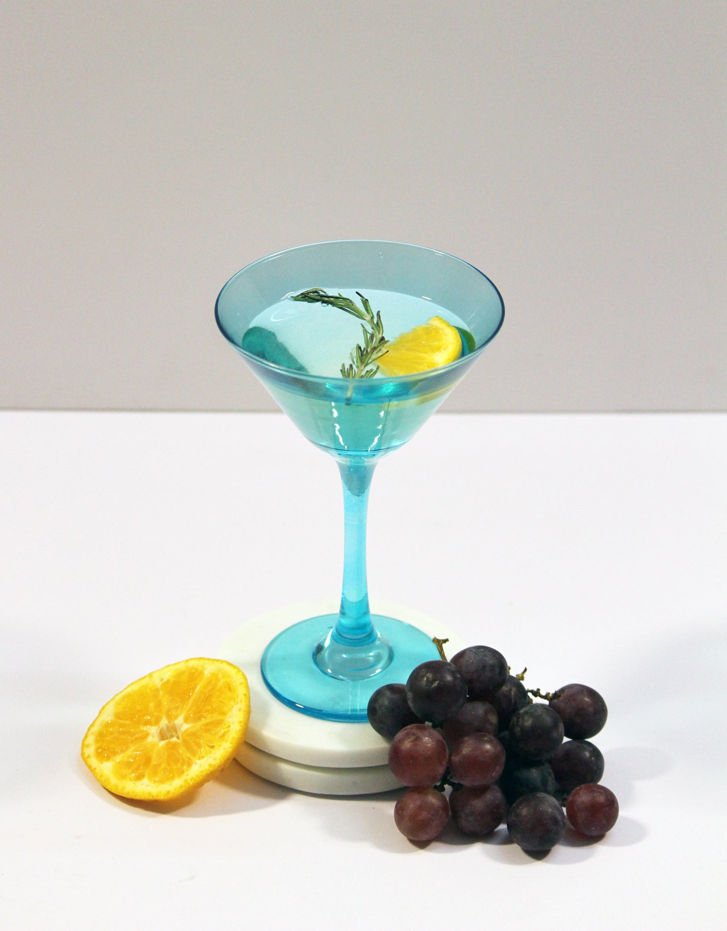 Clear Blue Martini Glass | Set of 2