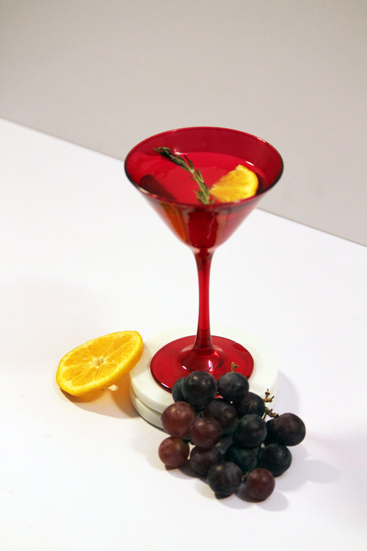 Ruby Red Martini Glass | Set of 2