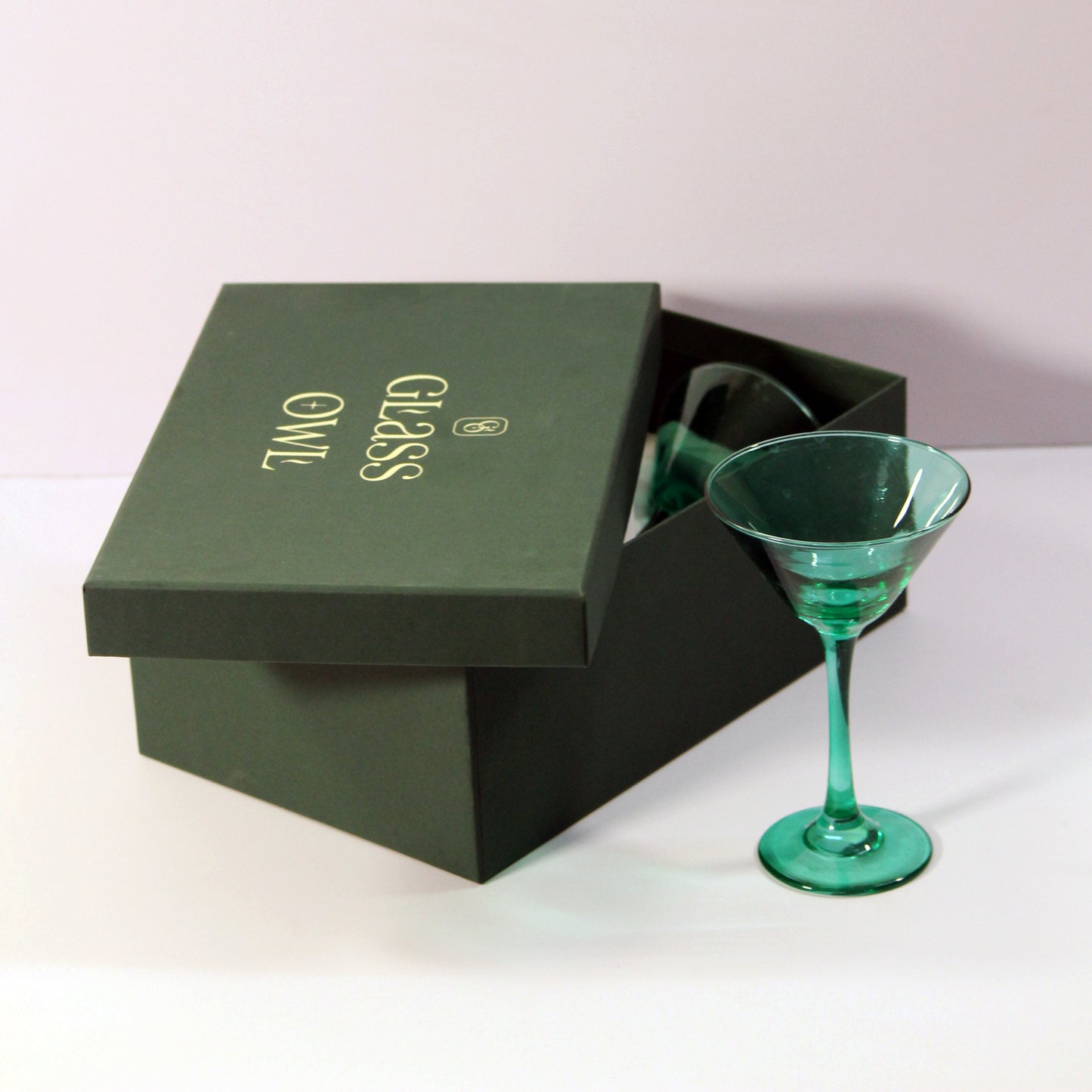 Emerald Green Martini Glass | Set of 2