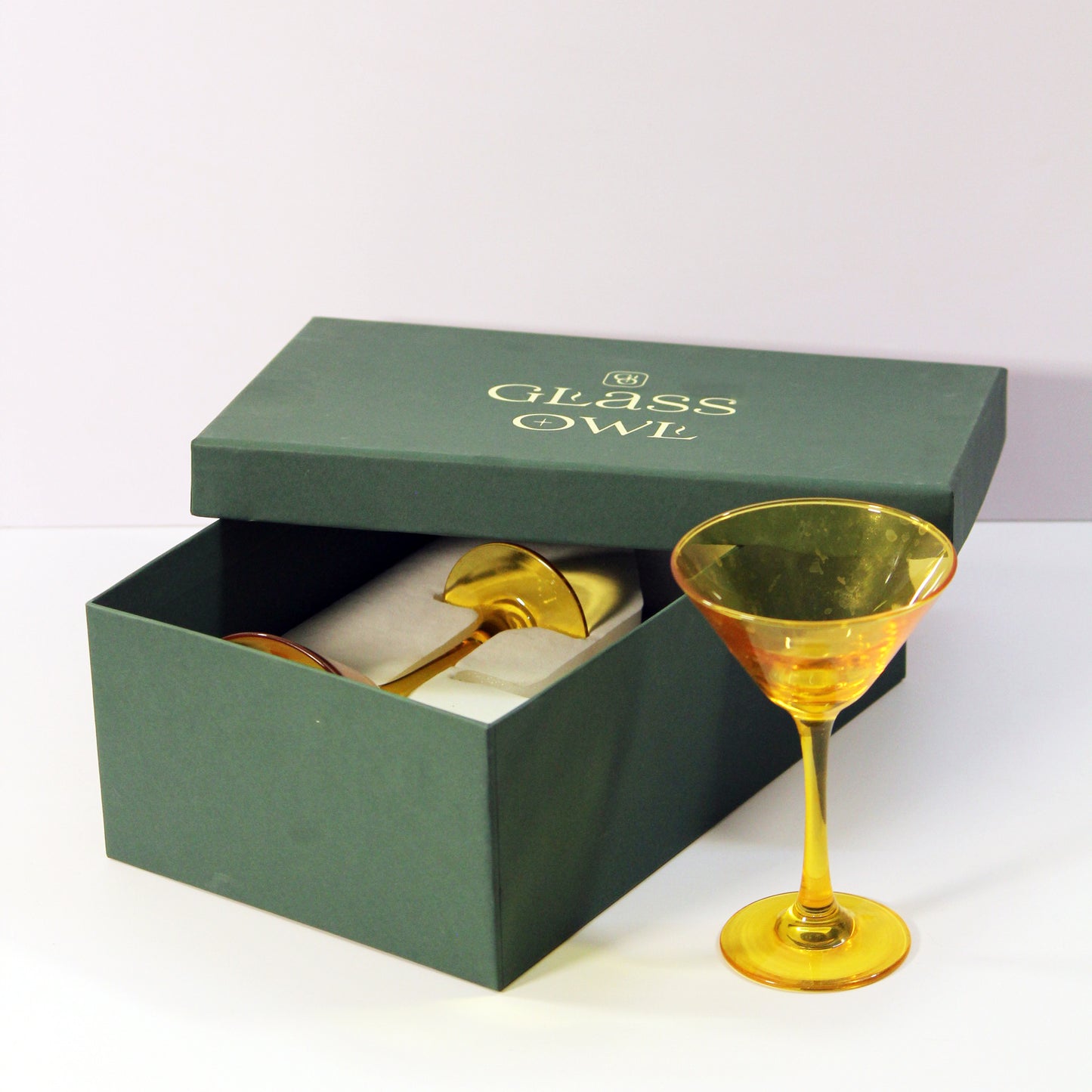 Golden Yellow Martini Glass | Set of 2