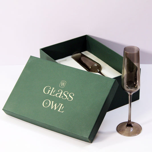 Smoke Grey Flute Glass | Set of 2