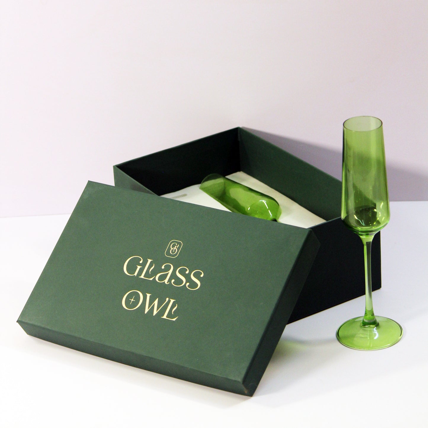 Lime Green Flute Glass | Set of 2