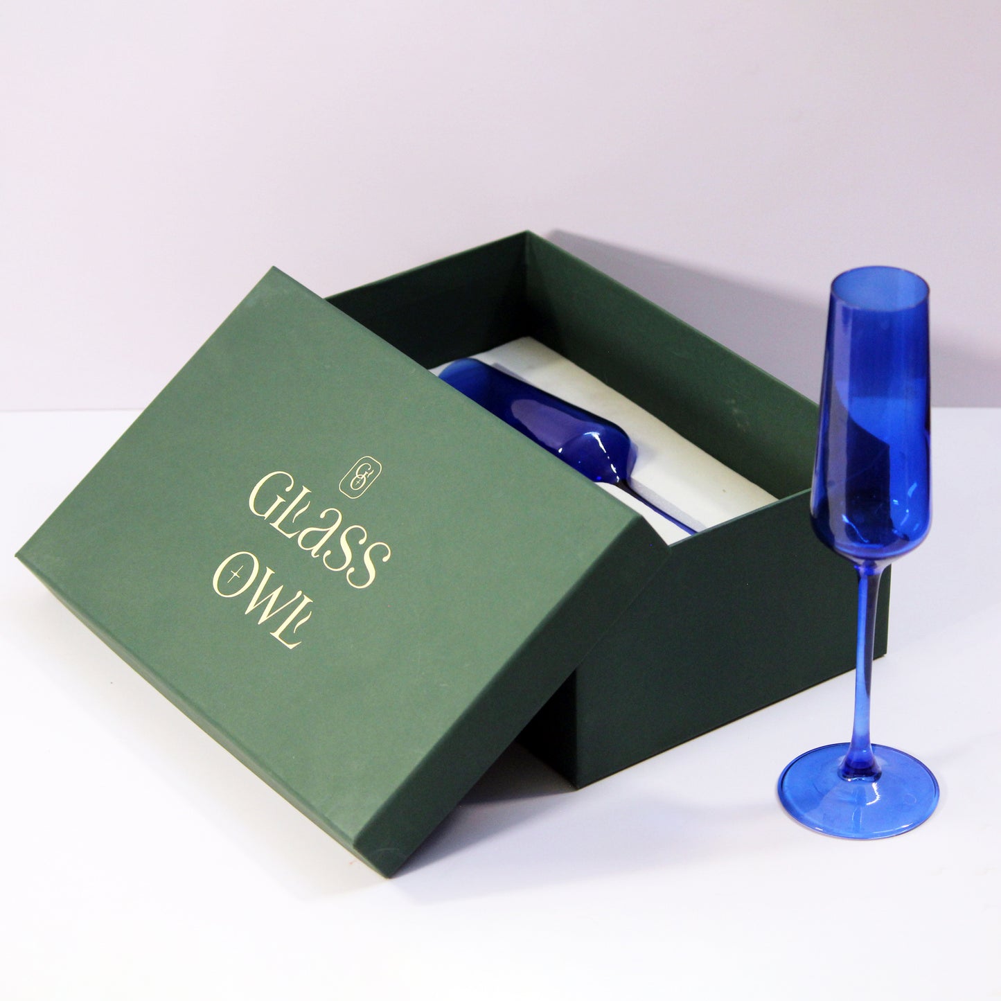 Jewel Blue Flute Glass | Set of 2