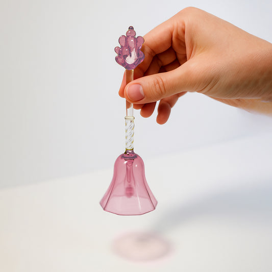 Blush Pink Glass Pooja Bell