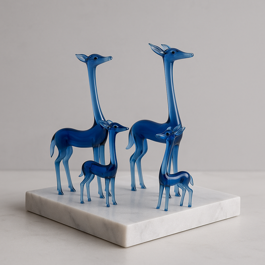 Sapphire Safari | Glass Giraffe Family
