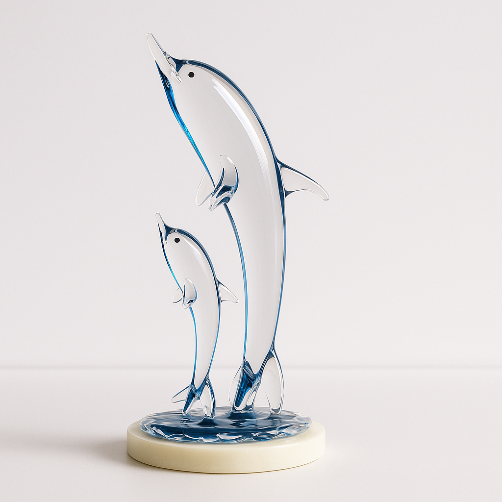 Ocean Whispers | Glass Dolphin Duo