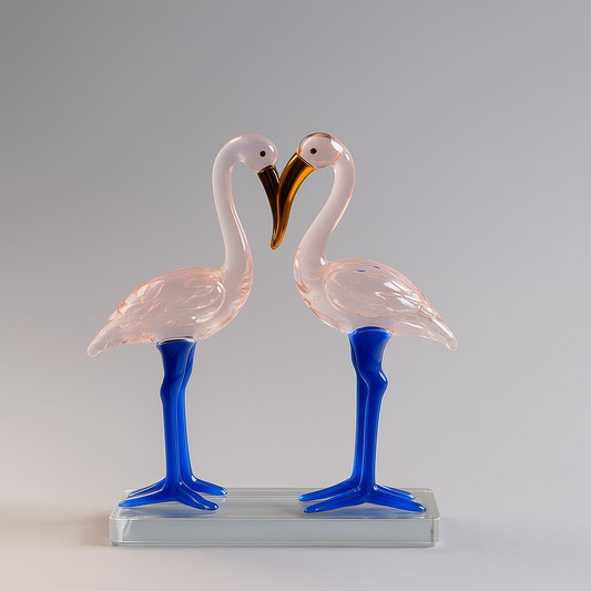 Blush Bond | Flamingo Lovebirds in Glass