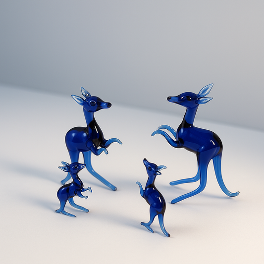 Outback Hues | Glass Kangaroo Family
