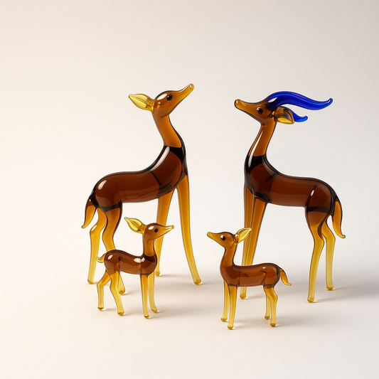 Golden Grove | Amber Glass Deer Family