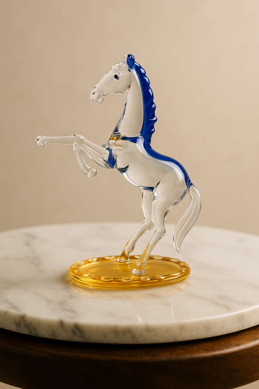 Blue Mane Stallion | Handcrafted Glass Horse