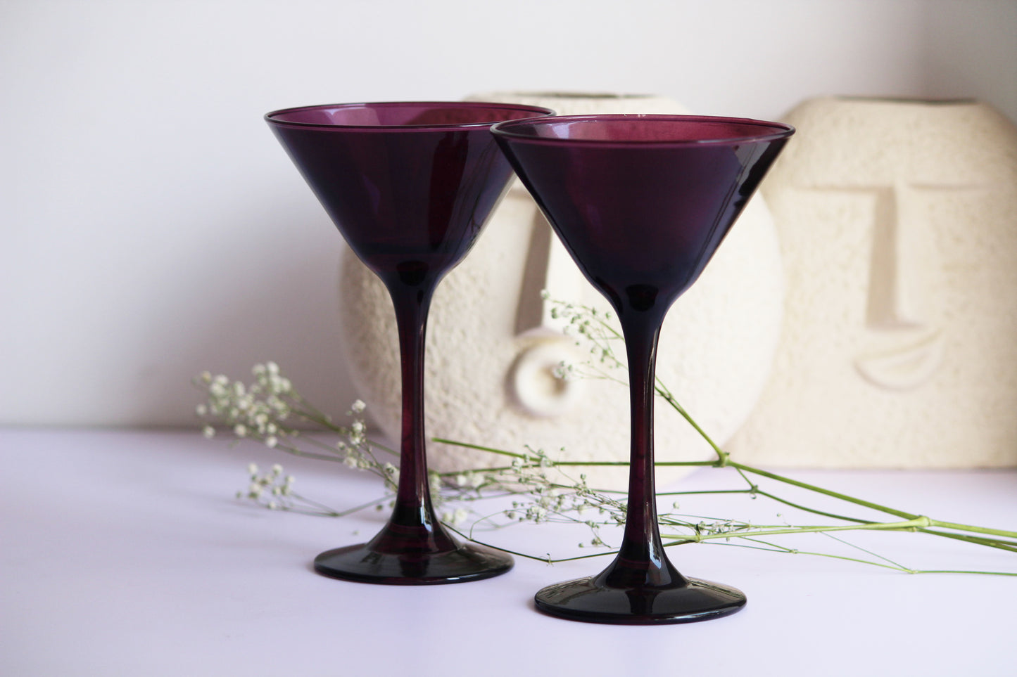 Wineyard Purple Martini Glass | Set of 2