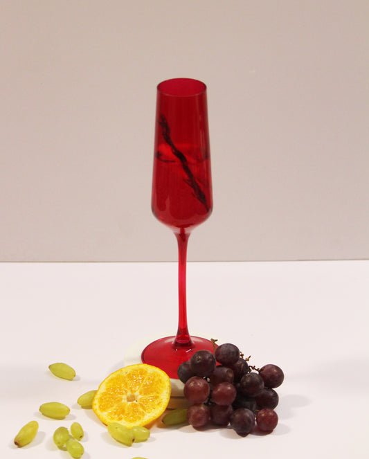 Ruby Red Flute Glass | Set of 2