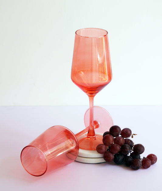 Pretty Peach Wine Glass | Set of 2