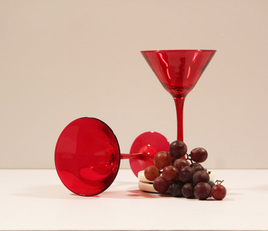 Ruby Red Martini Glass | Set of 2