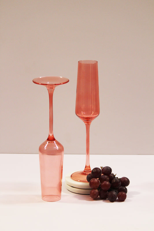 Pretty Peach Flute Glass | Set of 2