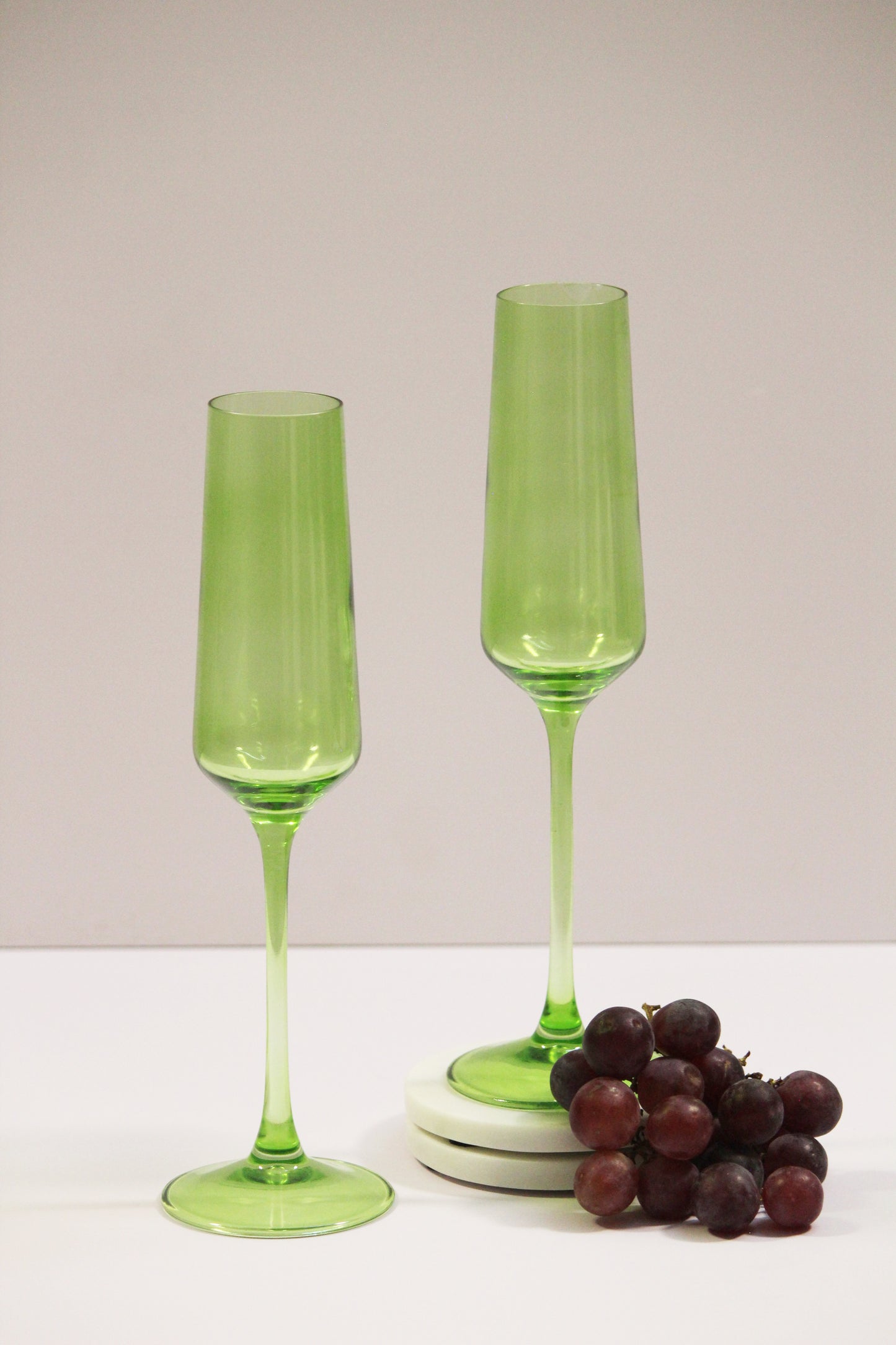 Lime Green Flute Glass | Set of 2