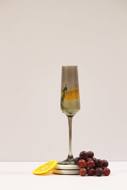 Smoke Grey Flute Glass | Set of 2