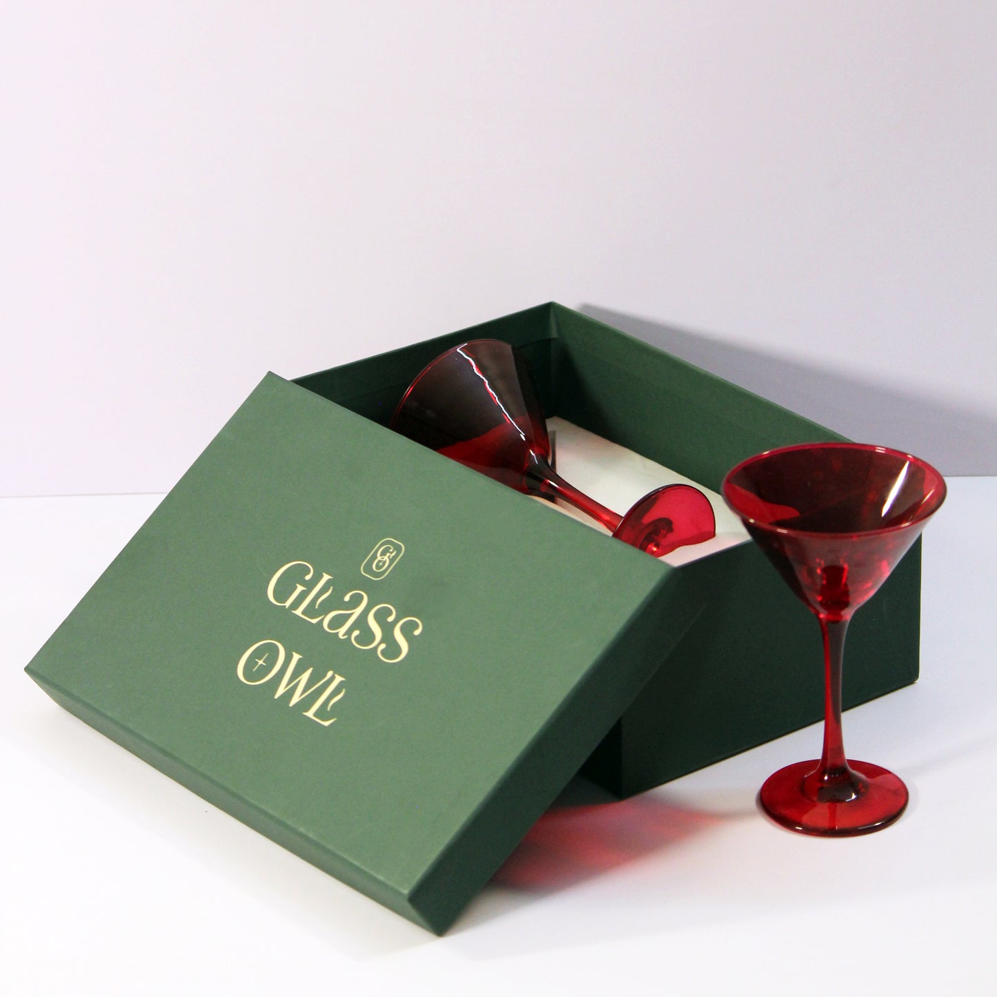 Ruby Red Martini Glass | Set of 2